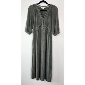 Nurture by Westbound Waffle Texture Prairie Style Midi Dress, Embroidered. Small